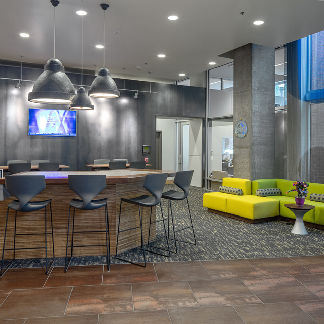 Asa Flats + Lofts - Lobby with Seating and TV