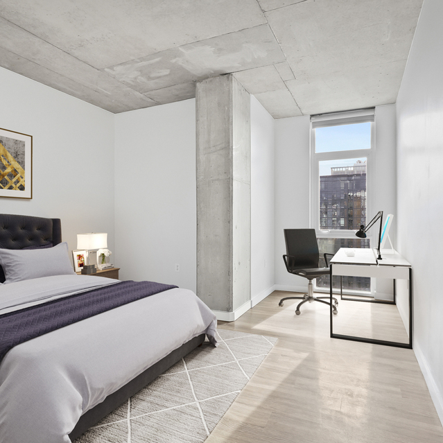 Asa Flats + Lofts - Premium Renovation - Bedroom with Natural Light and Office Nook